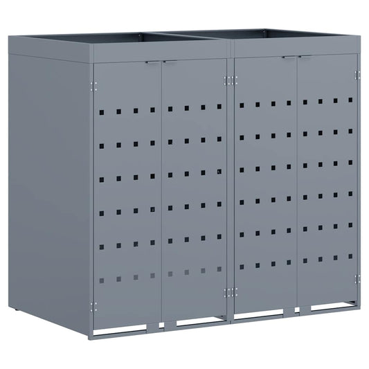 Úložný Box Na 2 Popelnice Světle Šedá 136 X 77,5 X 121,5 Cm