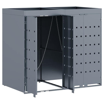 Úložný Box Na 2 Popelnice Světle Šedá 136 X 77,5 X 121,5 Cm