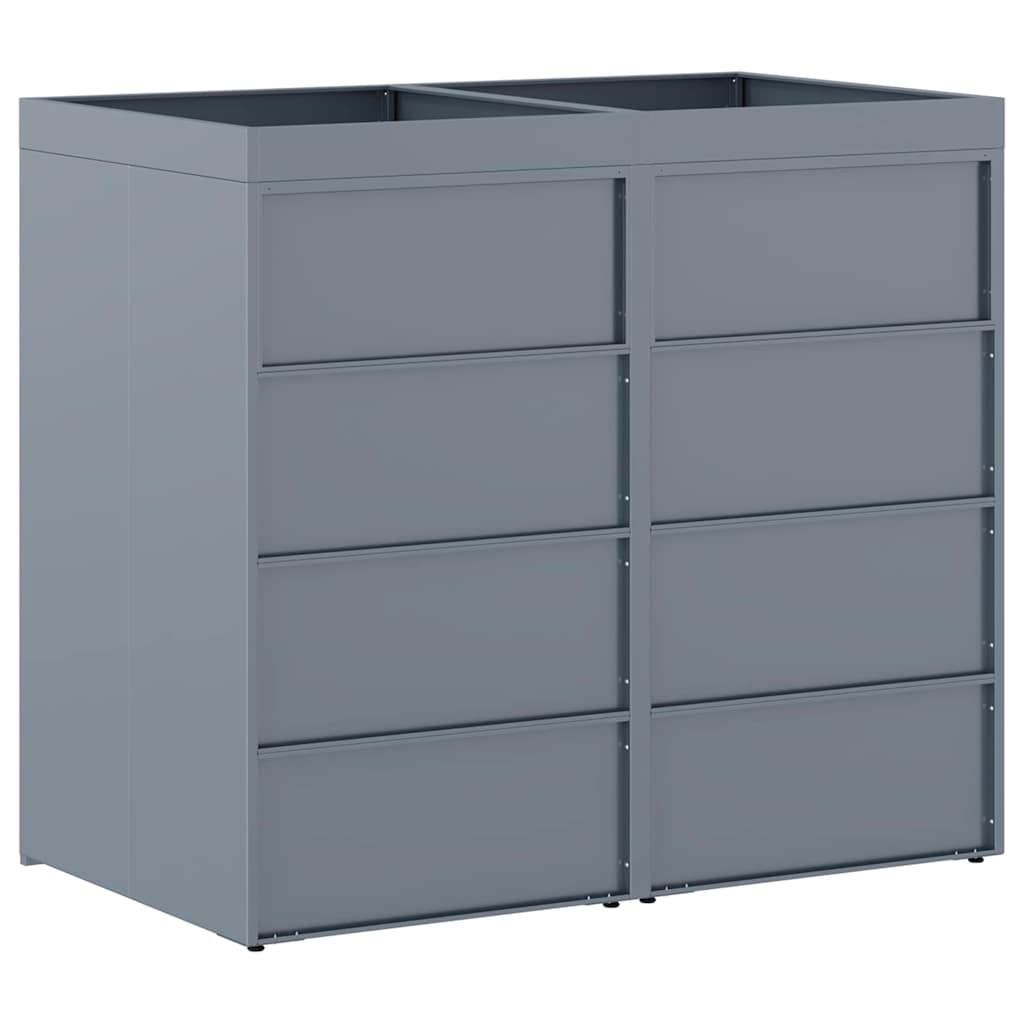 Úložný Box Na 2 Popelnice Světle Šedá 136 X 77,5 X 121,5 Cm