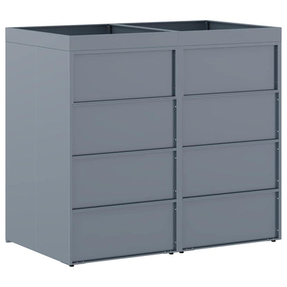 Úložný Box Na 2 Popelnice Světle Šedá 136 X 77,5 X 121,5 Cm