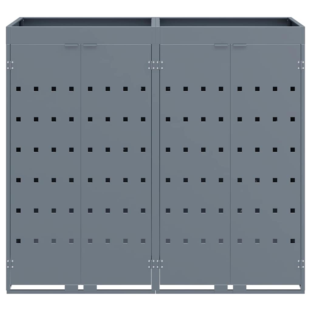 Úložný Box Na 2 Popelnice Světle Šedá 136 X 77,5 X 121,5 Cm