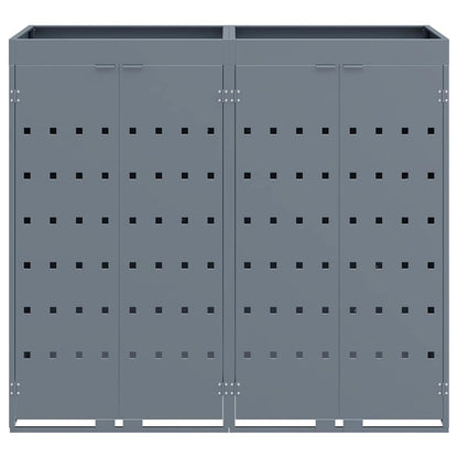 Úložný Box Na 2 Popelnice Světle Šedá 136 X 77,5 X 121,5 Cm