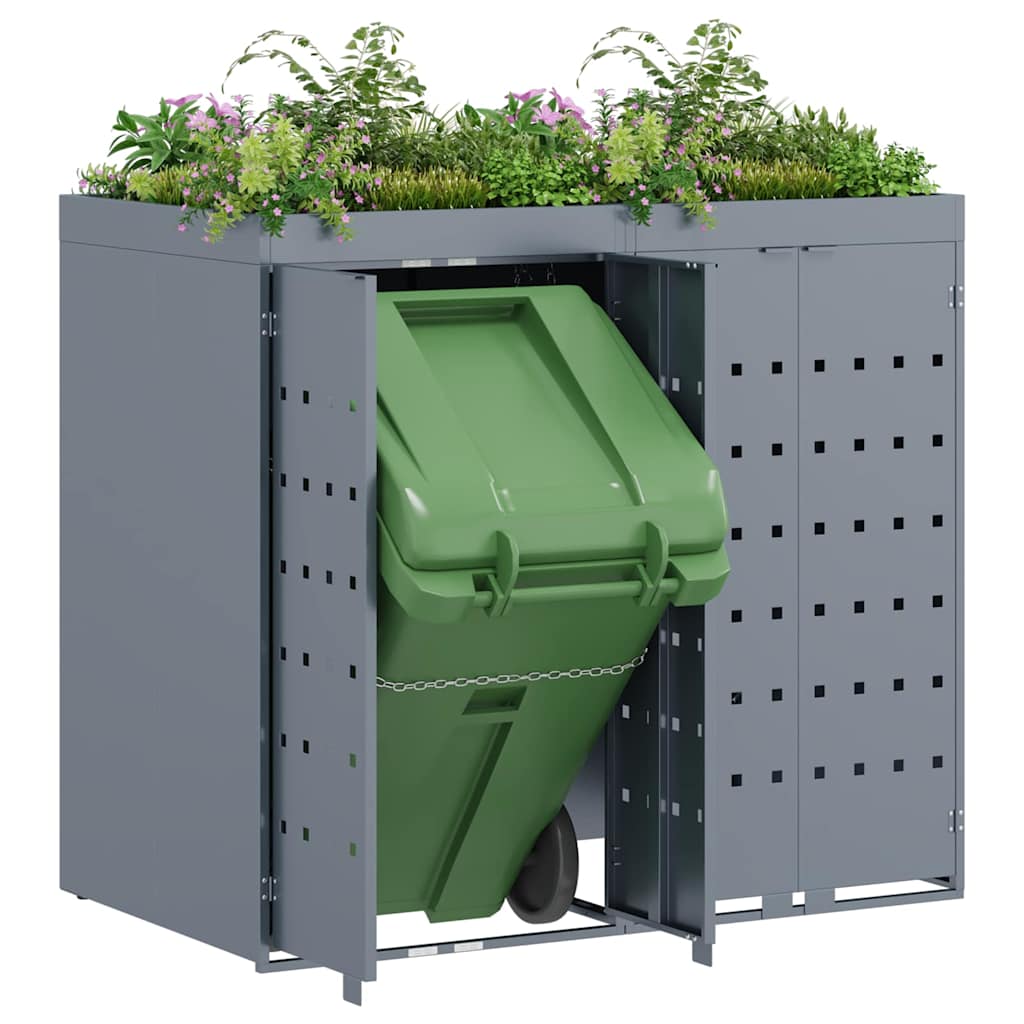 Úložný Box Na 2 Popelnice Světle Šedá 136 X 77,5 X 121,5 Cm