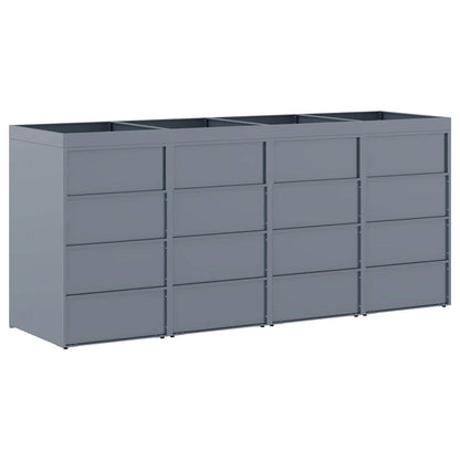 Úložný Box Na 4 Popelnice Světle Šedá 272 X 77,5 X 121,5 Cm