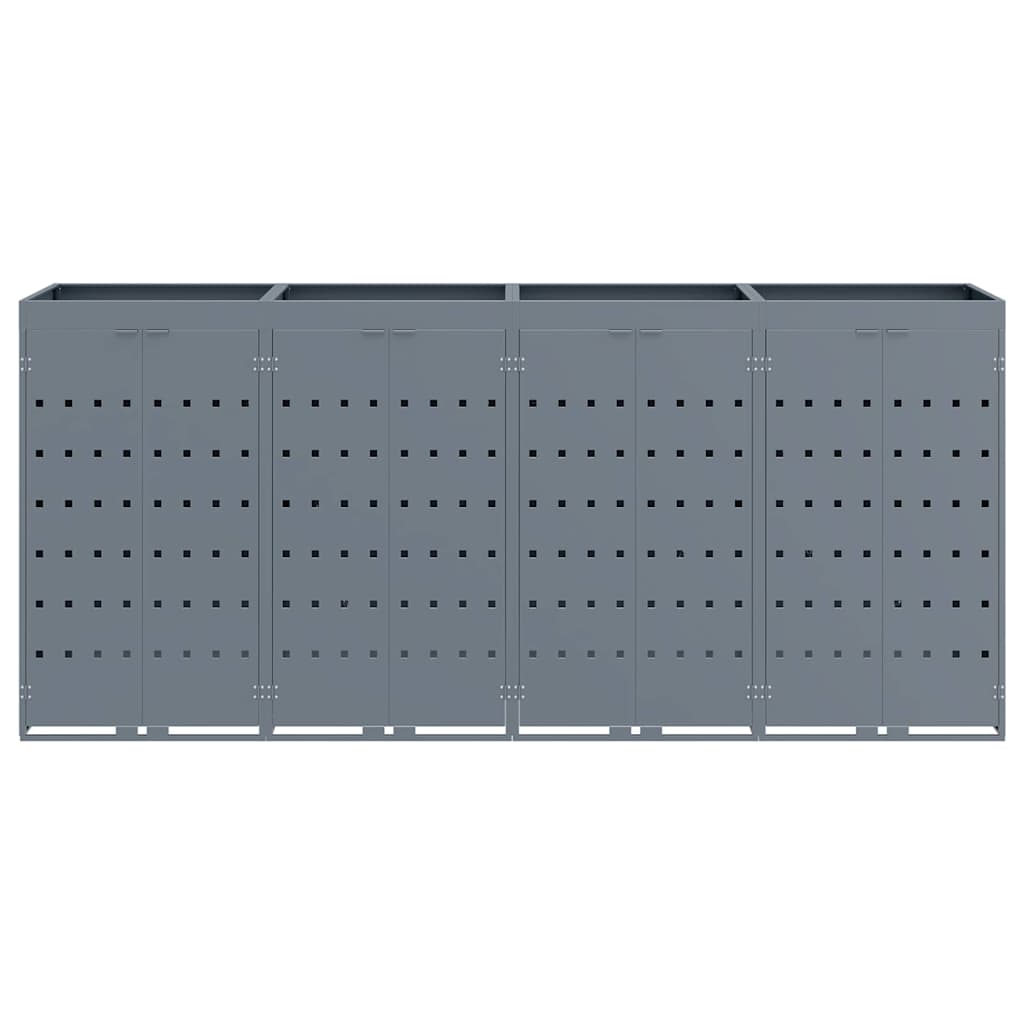 Úložný Box Na 4 Popelnice Světle Šedá 272 X 77,5 X 121,5 Cm