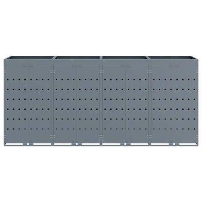 Úložný Box Na 4 Popelnice Světle Šedá 272 X 77,5 X 121,5 Cm