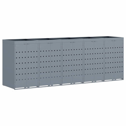 Úložný Box Na 5 Popelnic Světle Šedá 340 X 77,5 X 121,5 Cm