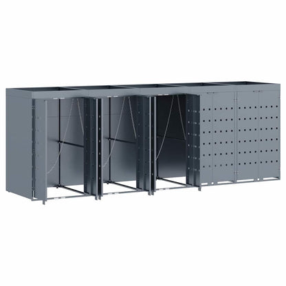 Úložný Box Na 5 Popelnic Světle Šedá 340 X 77,5 X 121,5 Cm