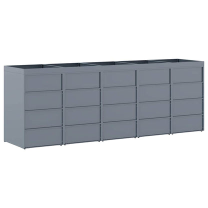 Úložný Box Na 5 Popelnic Světle Šedá 340 X 77,5 X 121,5 Cm