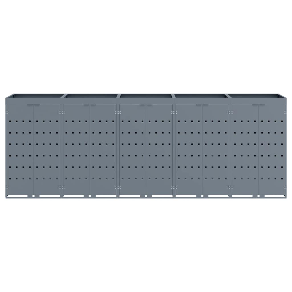 Úložný Box Na 5 Popelnic Světle Šedá 340 X 77,5 X 121,5 Cm
