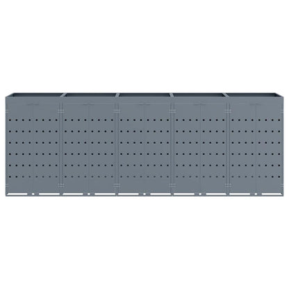 Úložný Box Na 5 Popelnic Světle Šedá 340 X 77,5 X 121,5 Cm