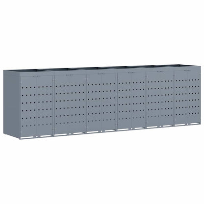 Úložný Box Na 6 Popelnic Světle Šedá 408 X 77,5 X 121,5 Cm
