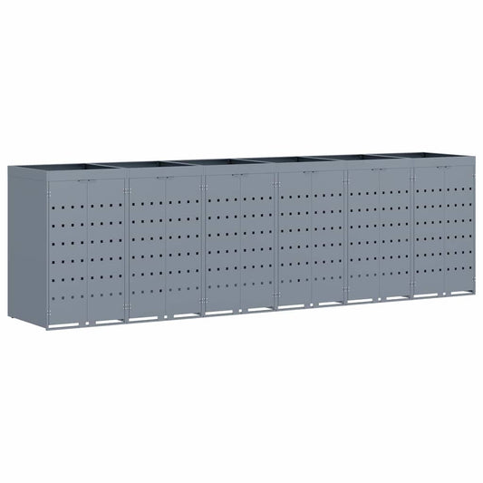 Úložný Box Na 6 Popelnic Světle Šedá 408 X 77,5 X 121,5 Cm