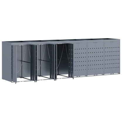 Úložný Box Na 6 Popelnic Světle Šedá 408 X 77,5 X 121,5 Cm