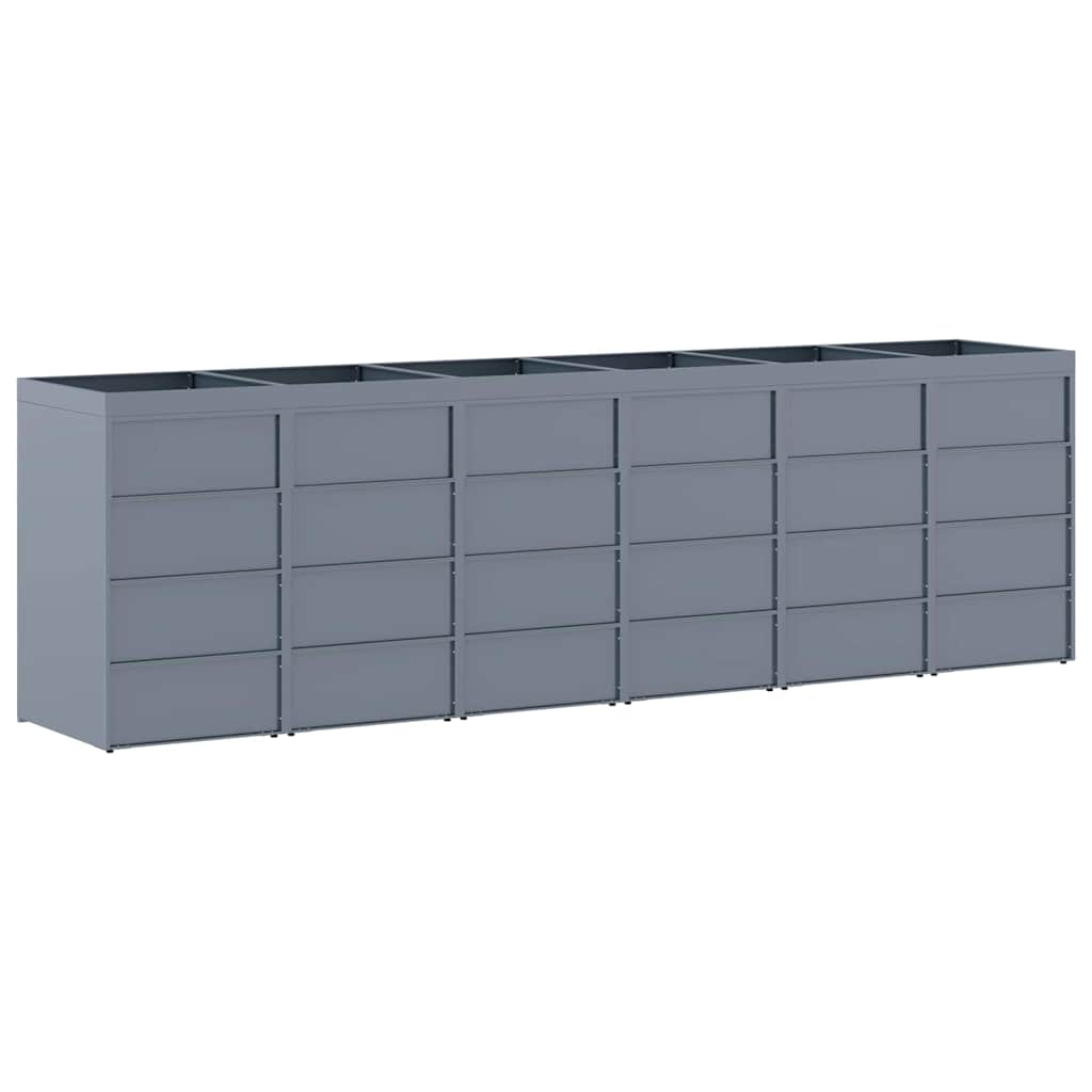 Úložný Box Na 6 Popelnic Světle Šedá 408 X 77,5 X 121,5 Cm
