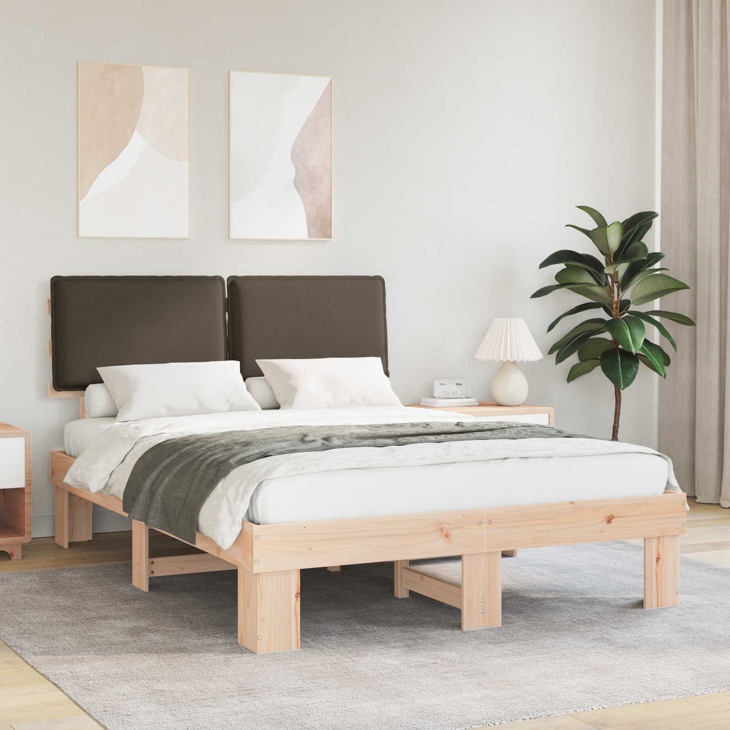 Rám Postele S Čalouněným Čelem S Čelo Taupe 140 X 200 Cm