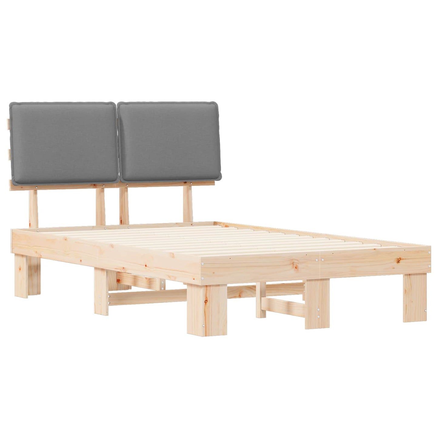 Rám Postele S Čalouněným Čelem S Čelo Světle Šedá 120 X 200 Cm