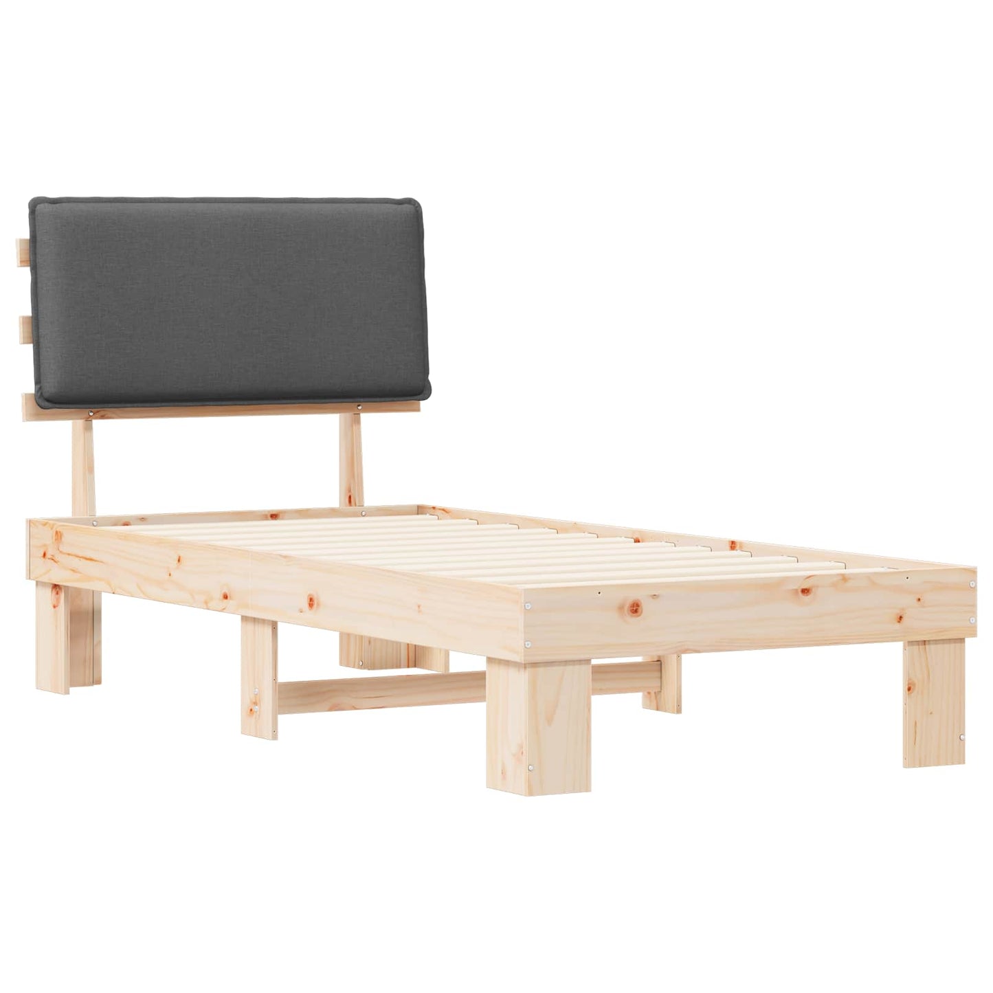 Rám Postele S Čalouněným Čelem S Čelo Tmavě Šedá 100 X 200 Cm