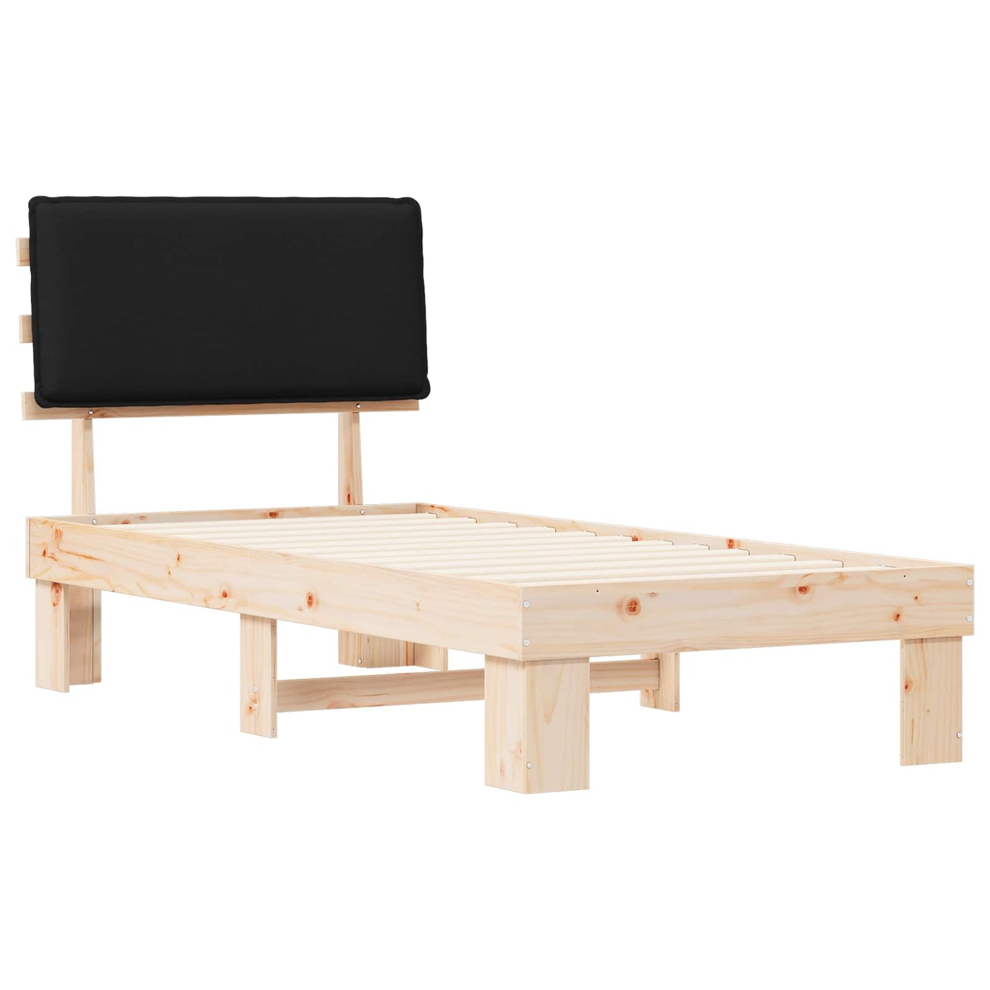 Rám Postele S Čalouněným Čelem S Čelo Černá 90 X 200 Cm