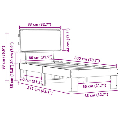 Rám Postele S Čalouněným Čelem S Čelo Černá 80 X 200 Cm