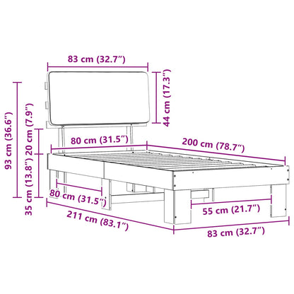 Rám Postele S Čalouněným Čelem S Čelo Světle Šedá 80 X 200 Cm
