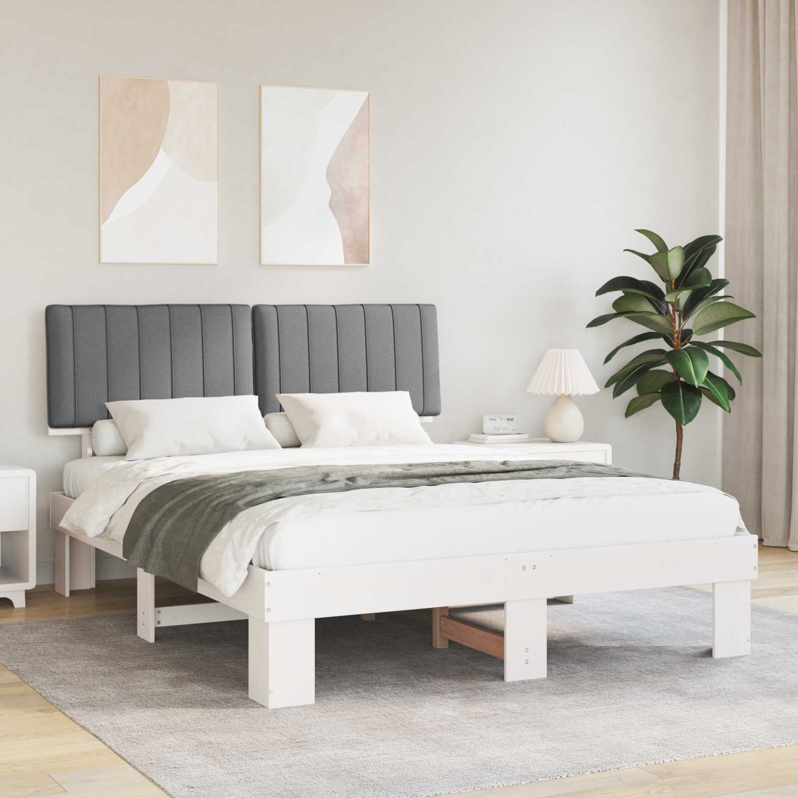 Rám Postele S Čalouněným Čelem S Čelo Světle Šedá 150 X 200 Cm