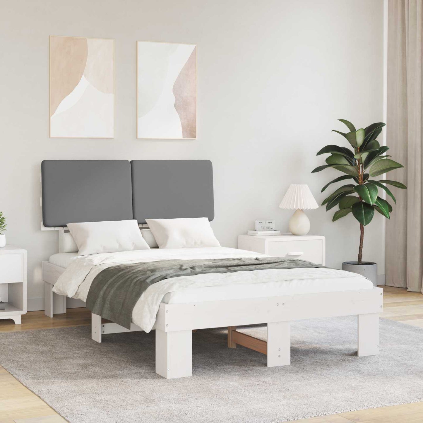 Rám Postele S Čalouněným Čelem S Čelo Světle Šedá 120 X 200 Cm