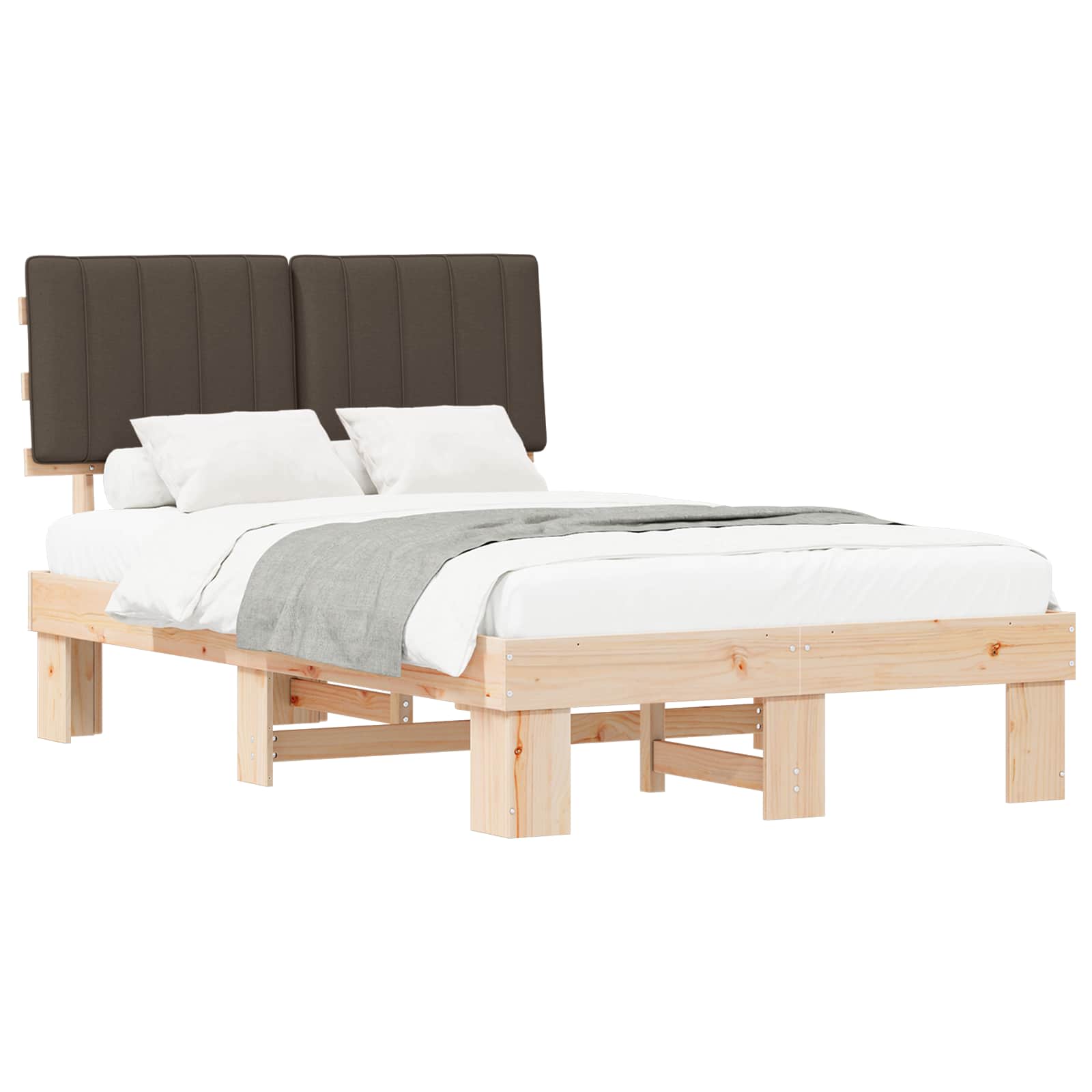 Rám Postele S Čalouněným Čelem S Čelo Taupe 120 X 190 Cm