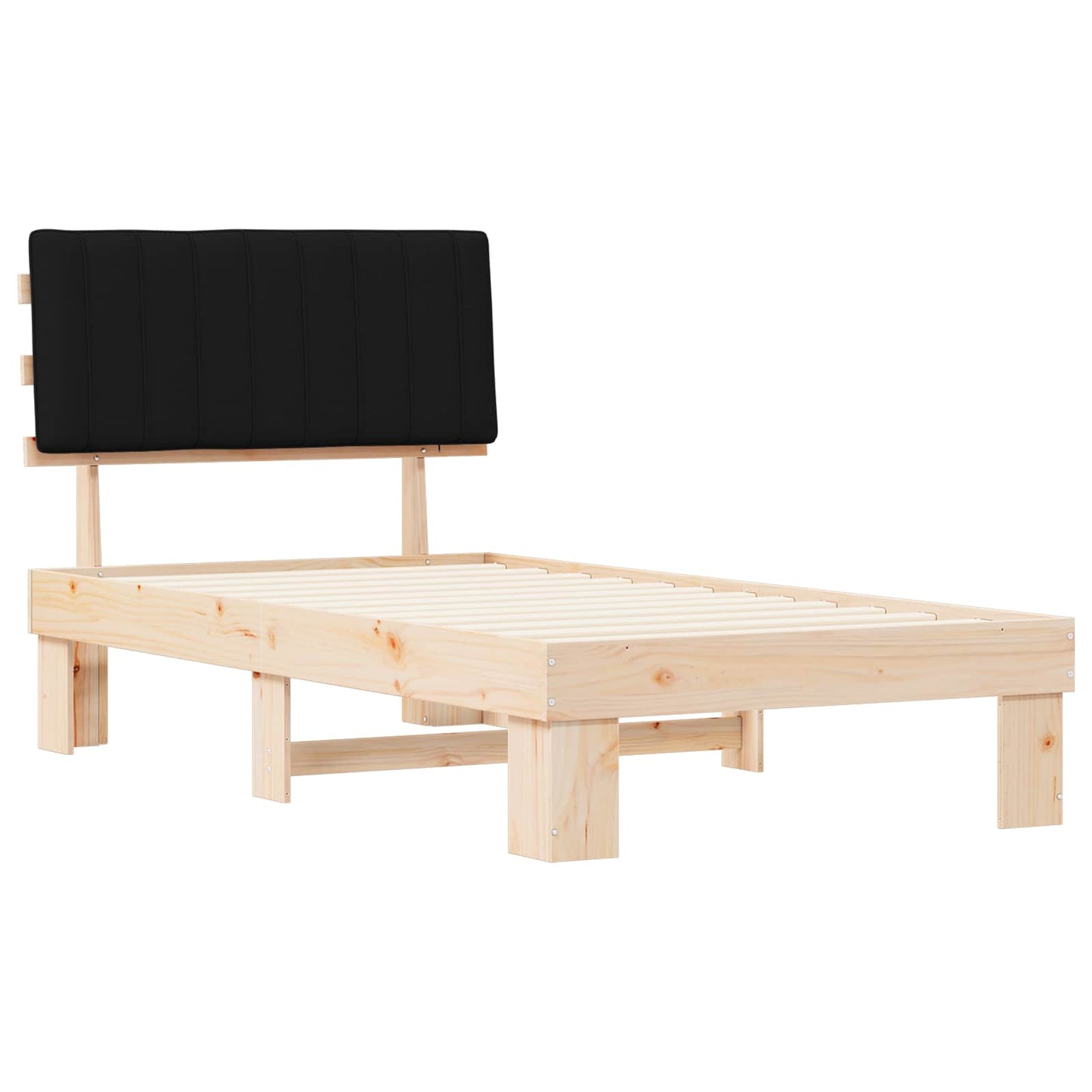 Rám Postele S Čalouněným Čelem S Čelo Černá 100 X 200 Cm