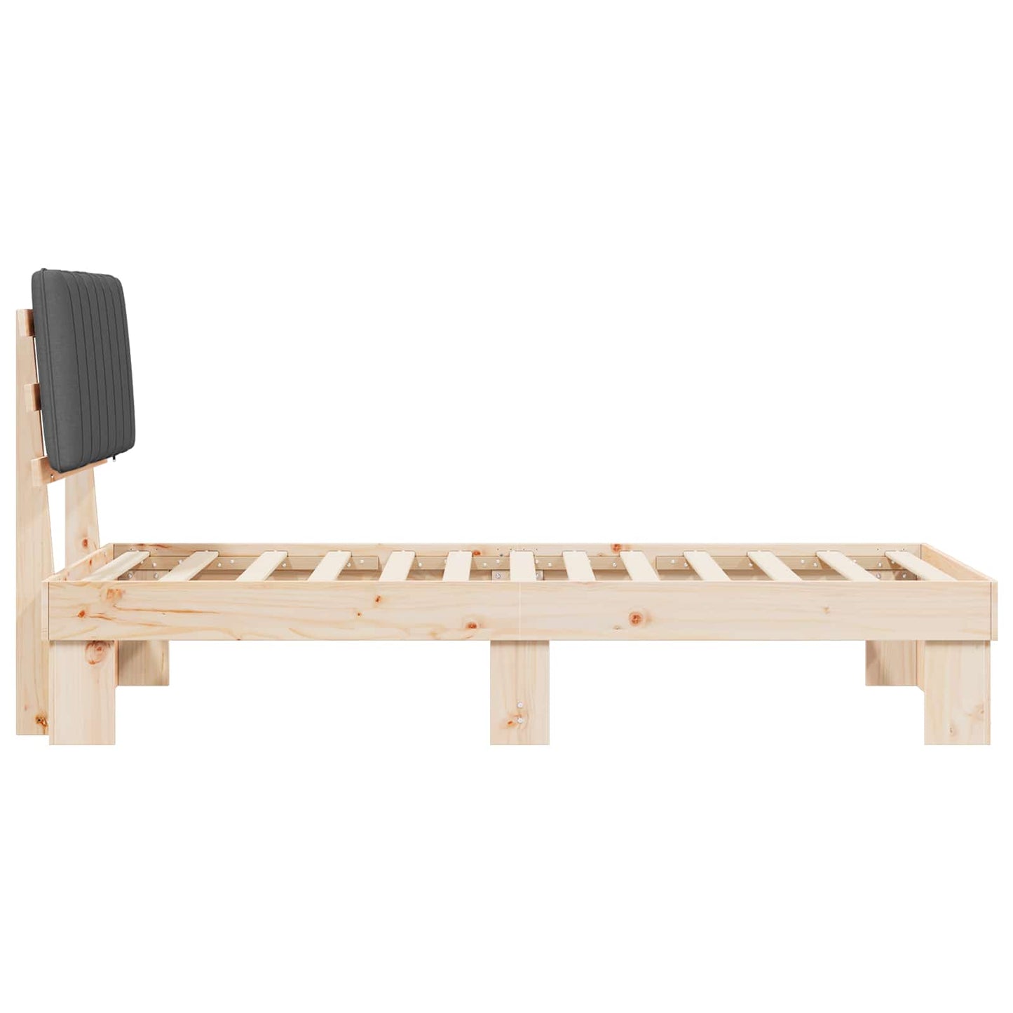 Rám Postele S Čalouněným Čelem S Čelo Tmavě Šedá 90 X 200 Cm