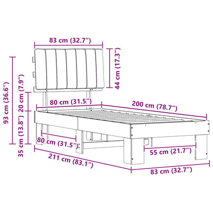 Rám Postele S Čalouněným Čelem S Čelo Světle Šedá 80 X 200 Cm
