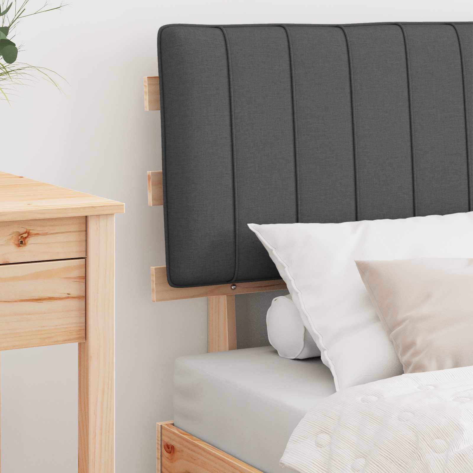 Rám Postele S Čalouněným Čelem S Čelo Tmavě Šedá 80 X 200 Cm