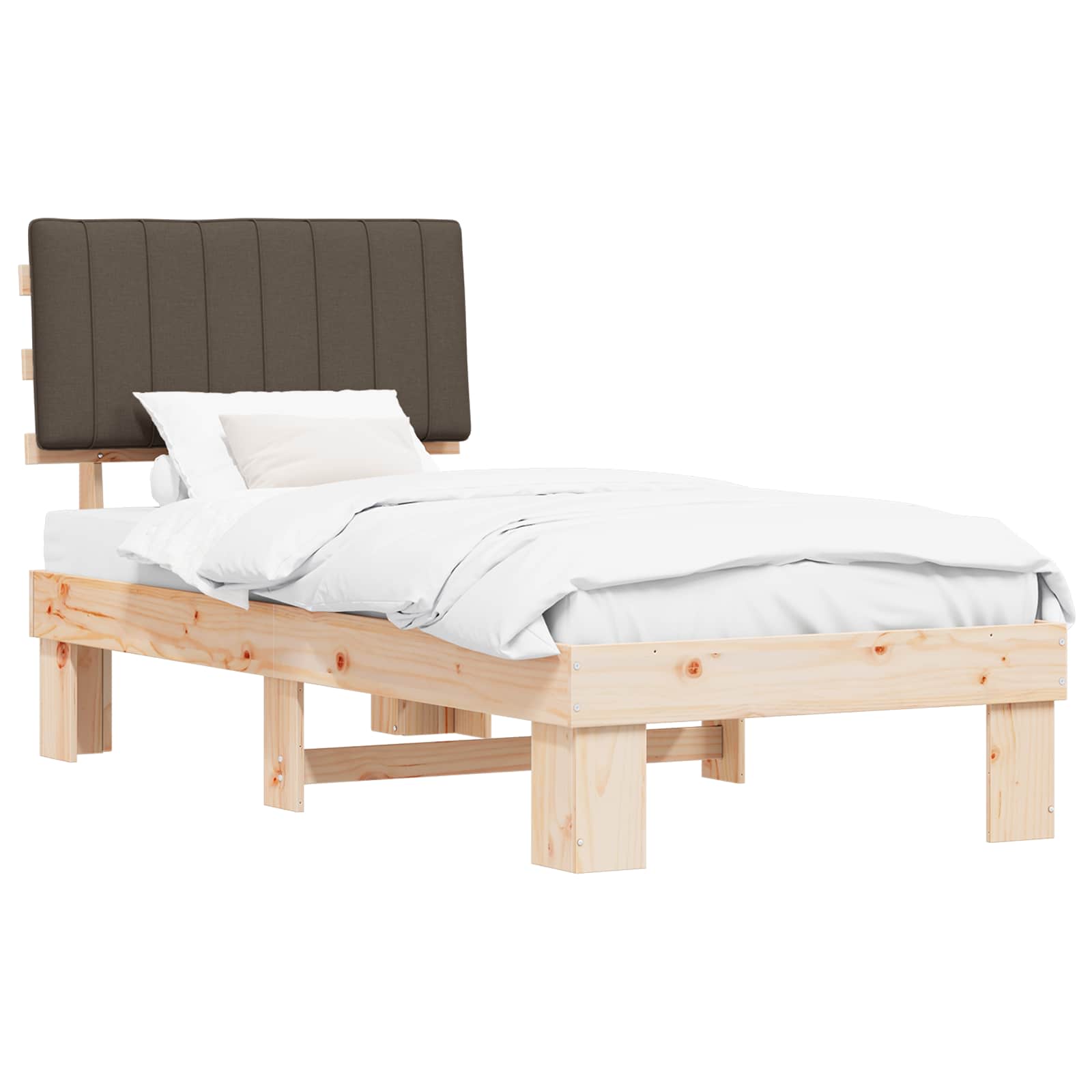 Rám Postele S Čalouněným Čelem S Čelo Taupe 90 X 190 Cm