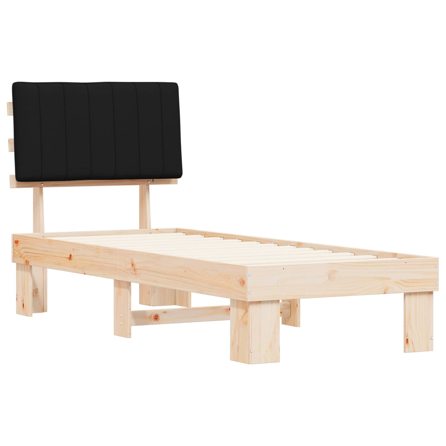 Rám Postele S Čalouněným Čelem S Čelo Černá 75 X 190 Cm