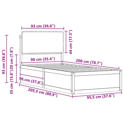 Rám Postele S Čalouněným Čelem S Čelo Světle Šedá 90 X 200 Cm