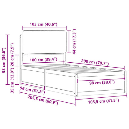 Rám Postele S Čalouněným Čelem S Čelo Tmavě Šedá 100 X 200 Cm