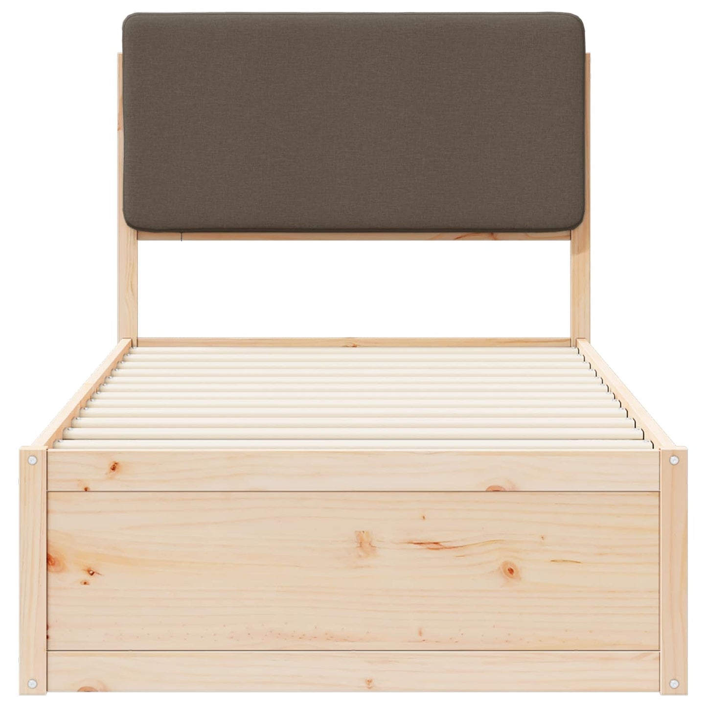 Rám Postele S Čalouněným Čelem S Čelo Taupe 90 X 190 Cm