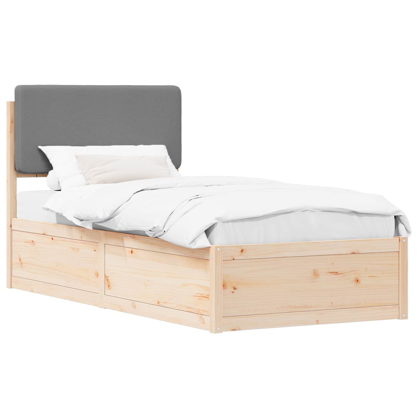 Rám Postele S Čalouněným Čelem S Čelo Světle Šedá 75 X 190 Cm