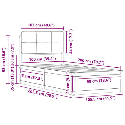 Rám Postele S Čalouněným Čelem S Čelo Světle Šedá 100 X 200 Cm