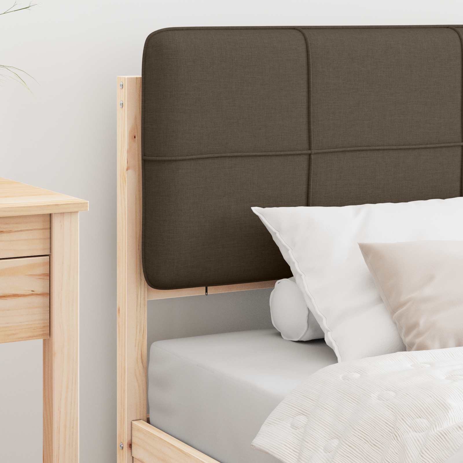 Rám Postele S Čalouněným Čelem S Čelo Taupe 90 X 200 Cm