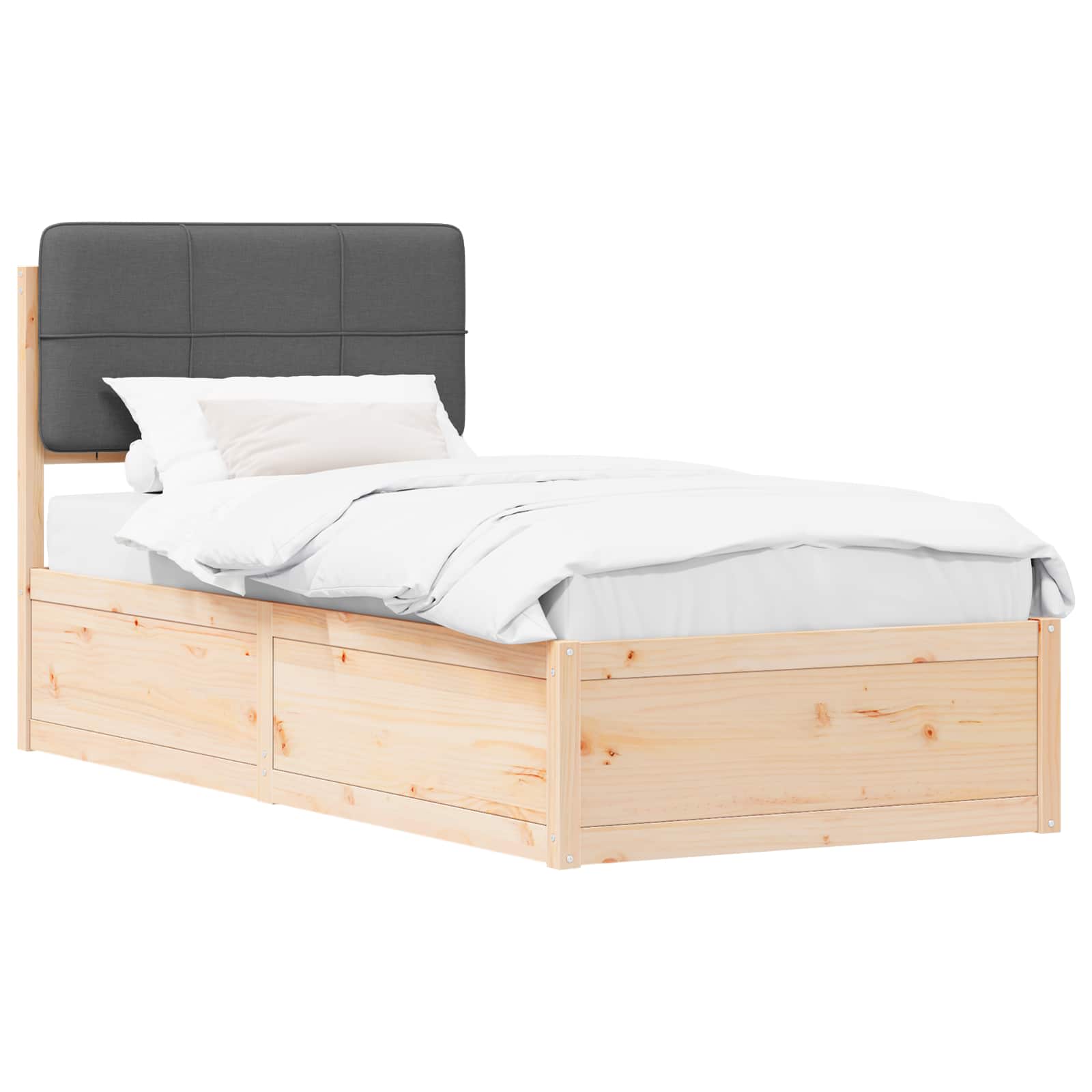 Rám Postele S Čalouněným Čelem S Čelo Tmavě Šedá 80 X 200 Cm