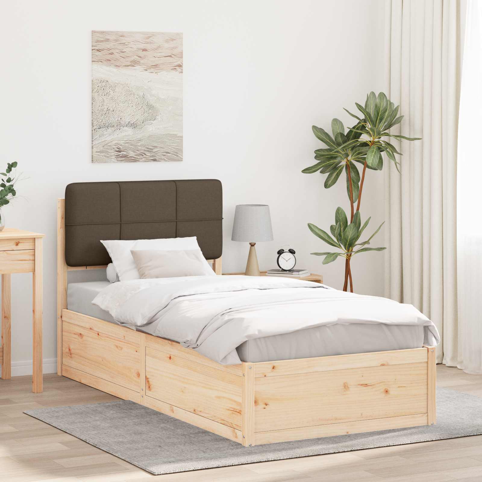 Rám Postele S Čalouněným Čelem S Čelo Taupe 80 X 200 Cm