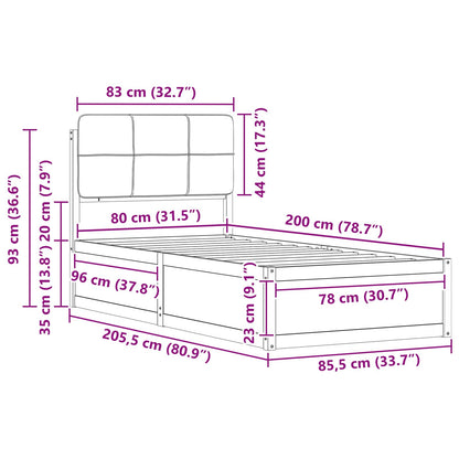 Rám Postele S Čalouněným Čelem S Čelo Světle Šedá 80 X 200 Cm