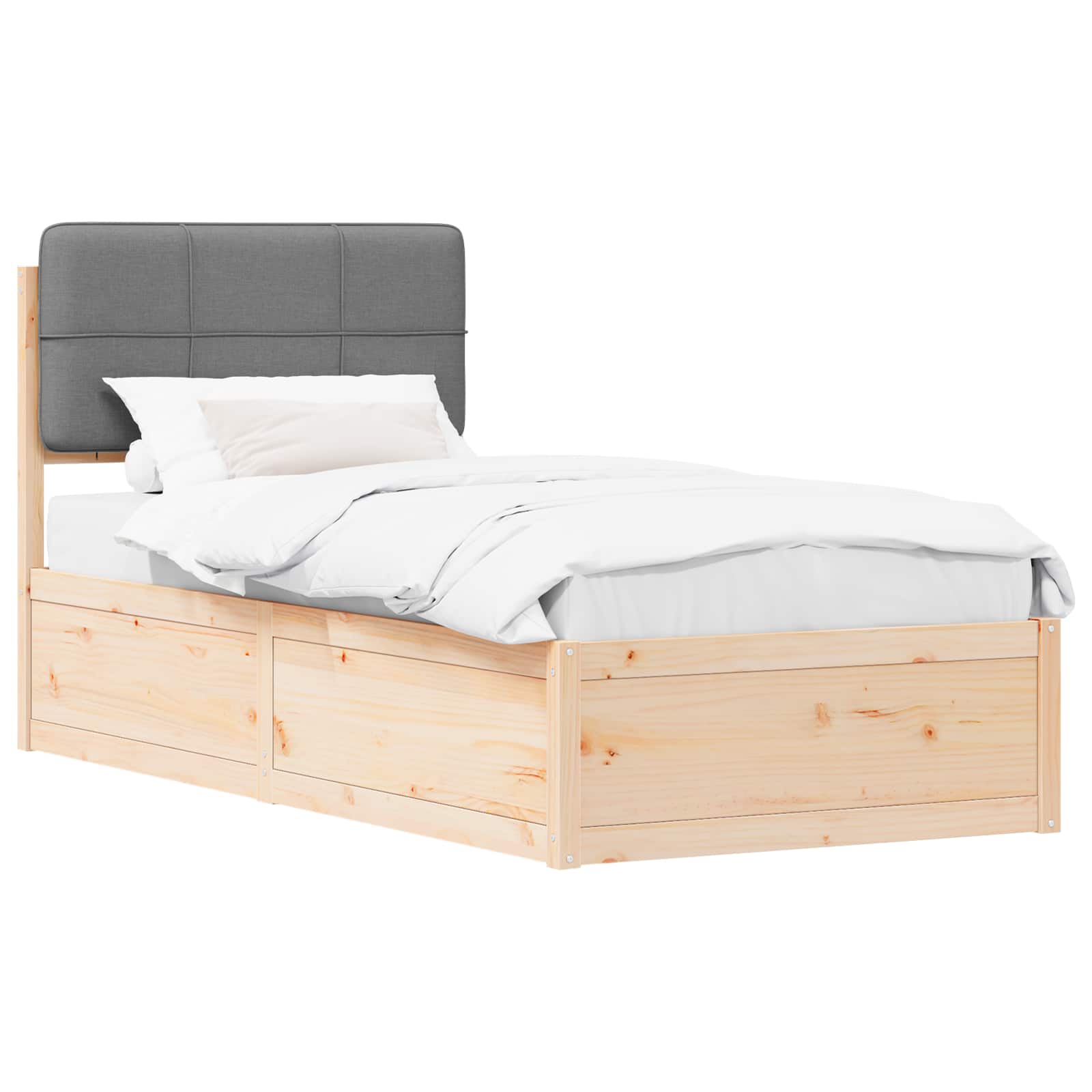 Rám Postele S Čalouněným Čelem S Čelo Světle Šedá 75 X 190 Cm