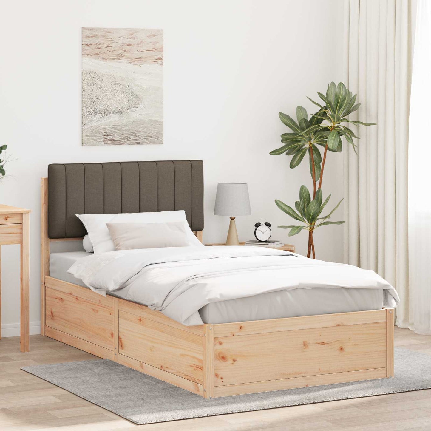Rám Postele S Čalouněným Čelem S Čelo Taupe 100 X 200 Cm