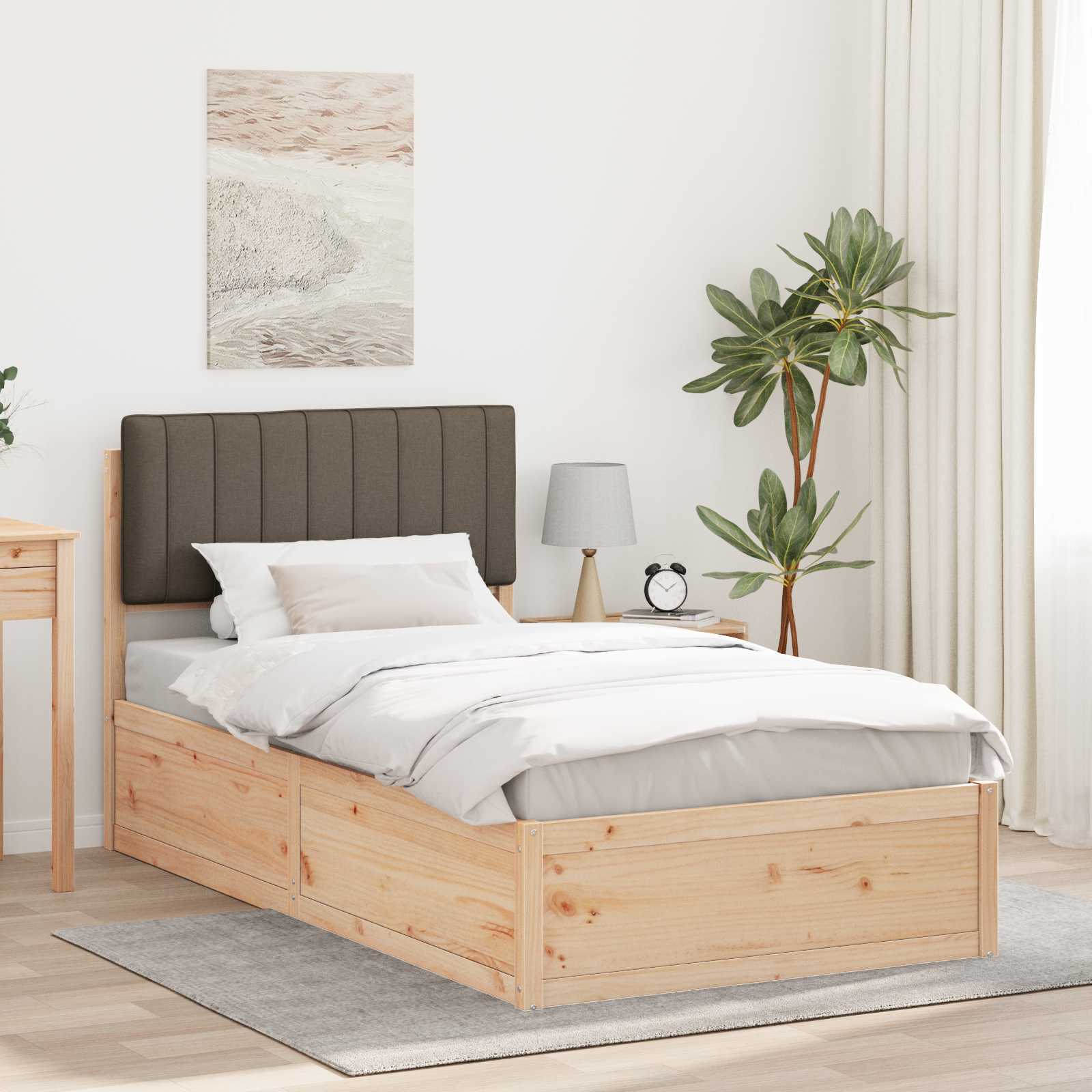 Rám Postele S Čalouněným Čelem S Čelo Taupe 100 X 200 Cm
