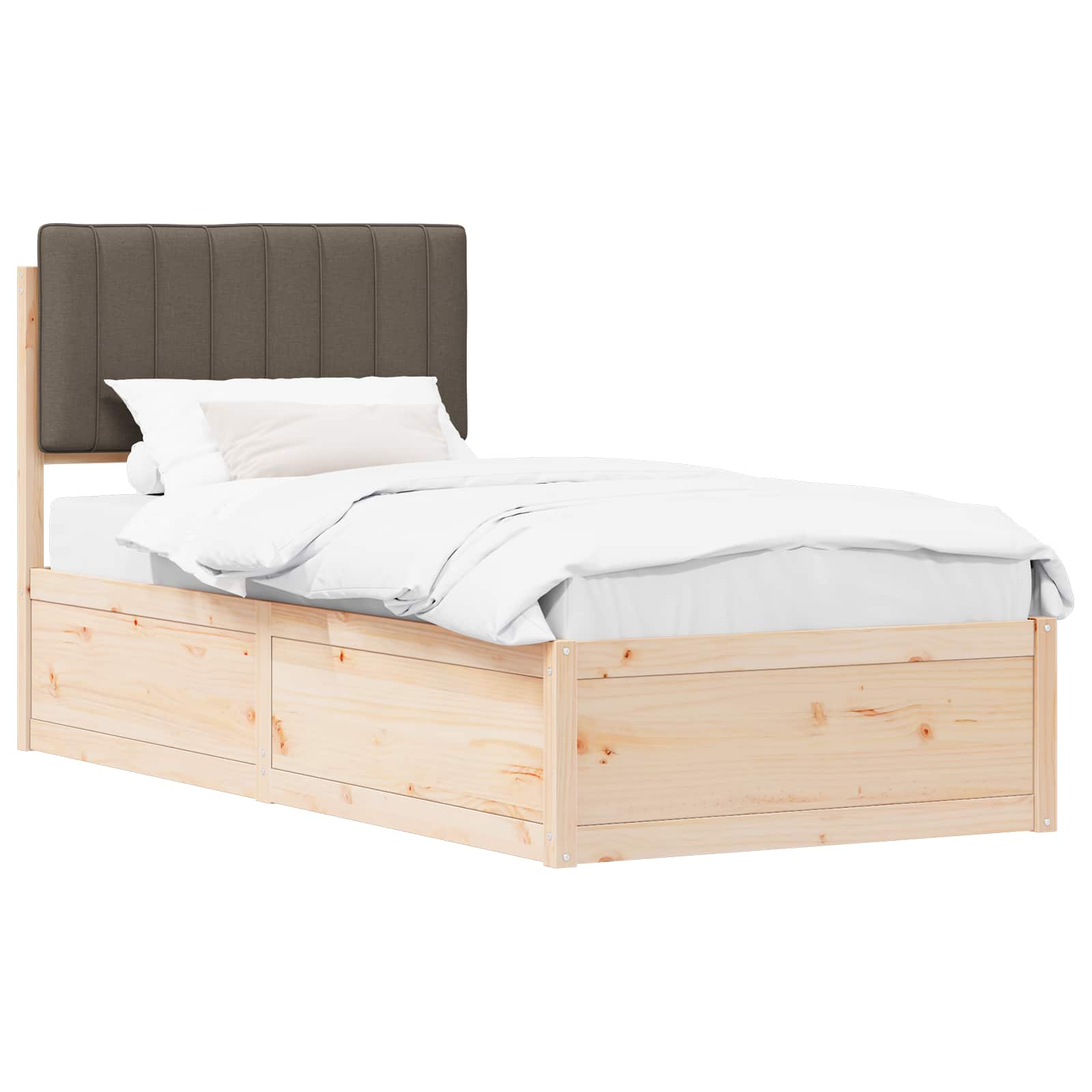 Rám Postele S Čalouněným Čelem S Čelo Taupe 90 X 190 Cm