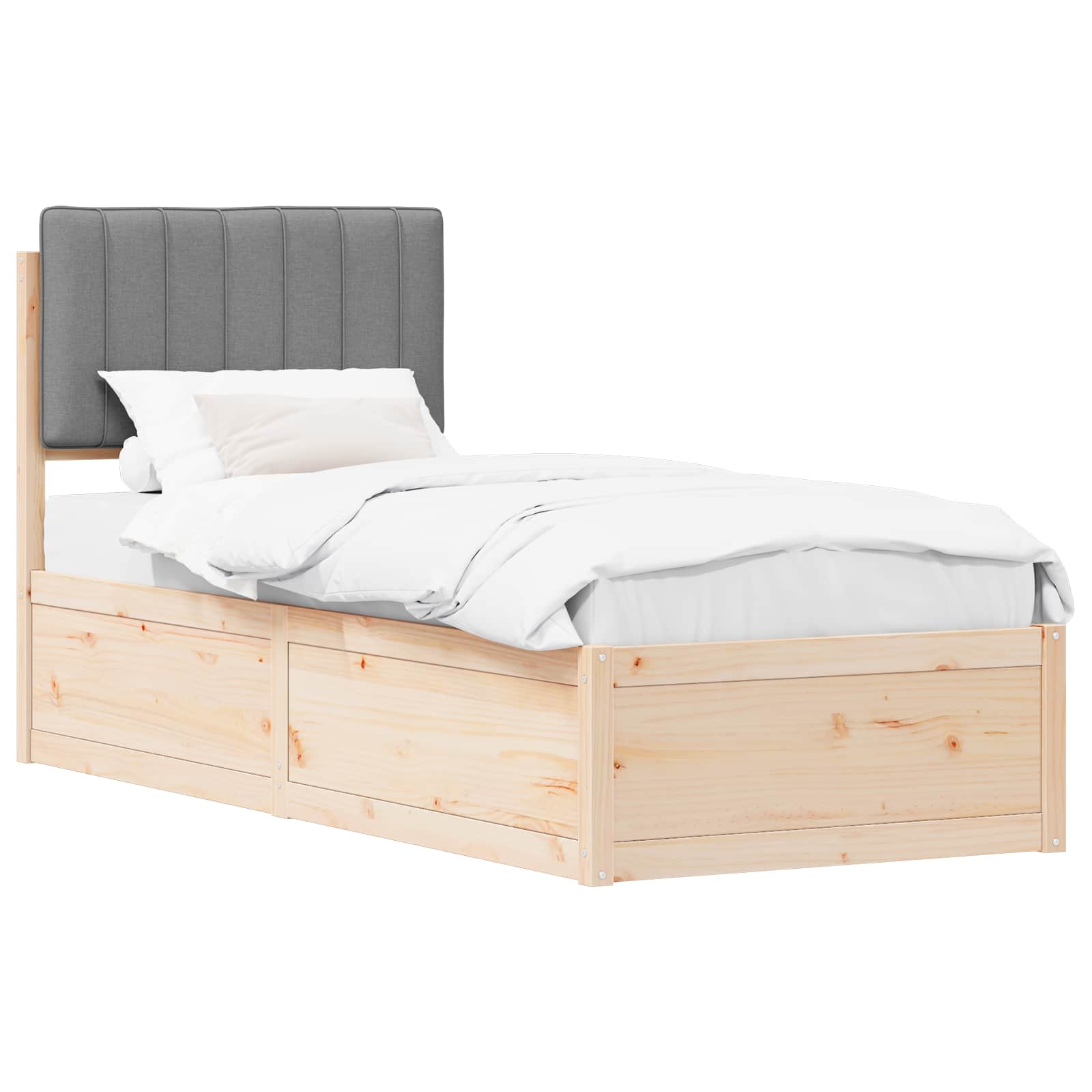 Rám Postele S Čalouněným Čelem S Čelo Světle Šedá 75 X 190 Cm