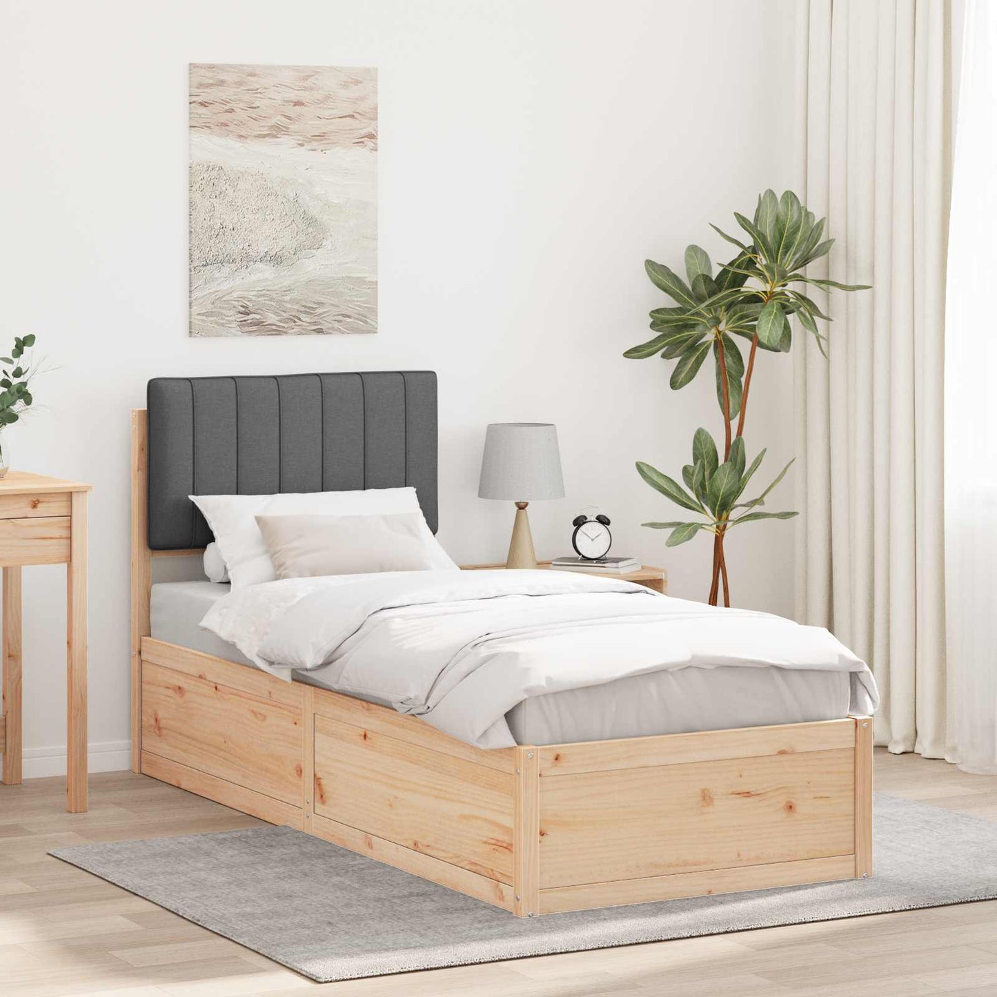 Rám Postele S Čalouněným Čelem S Čelo Tmavě Šedá 75 X 190 Cm