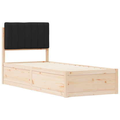 Rám Postele S Čalouněným Čelem S Čelo Černá 75 X 190 Cm